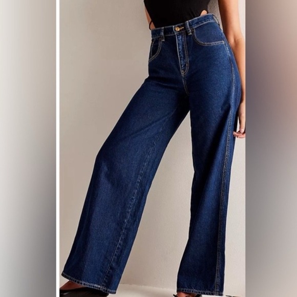 Free People CRVY Gia Wide-Leg Jeans / Baltic Blue / 31 / NWT - Picture 5 of 5